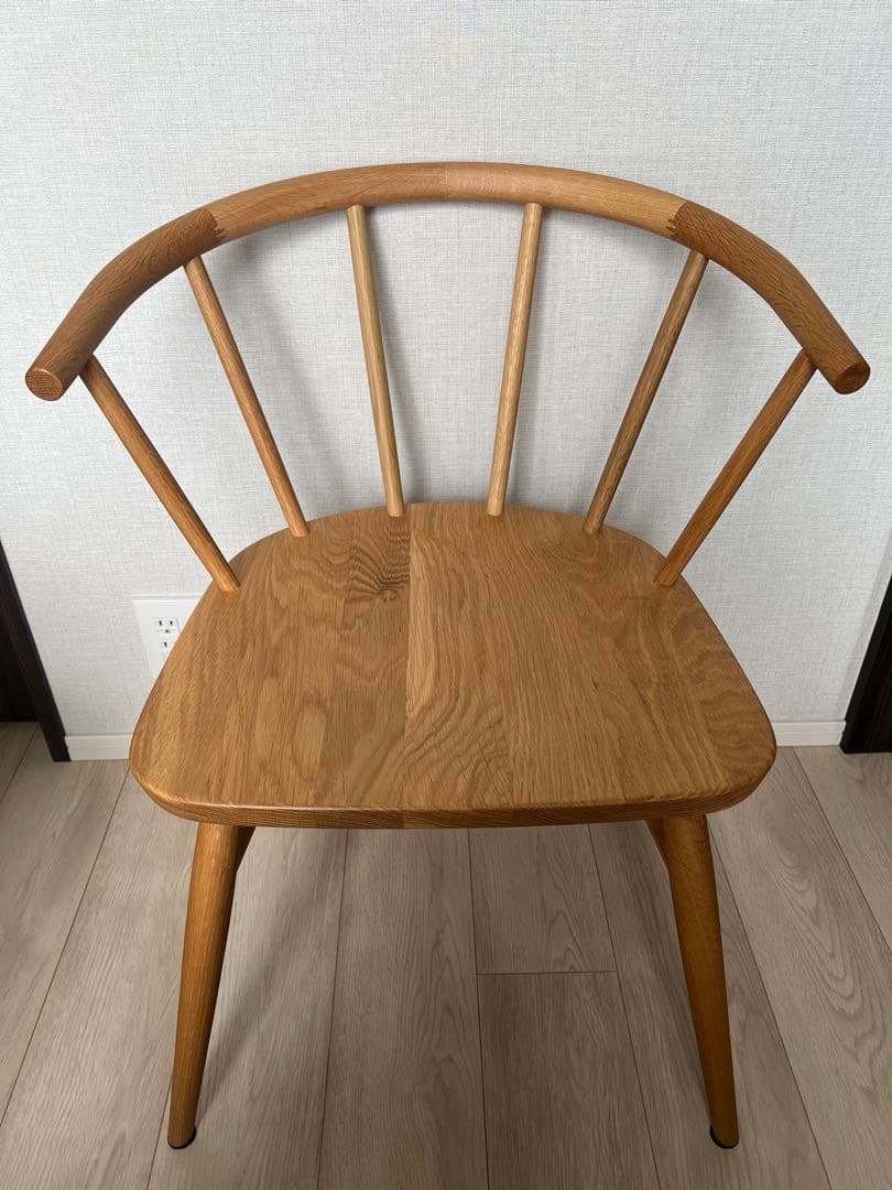 無印良品　ブナ材アームチェア　丸脚