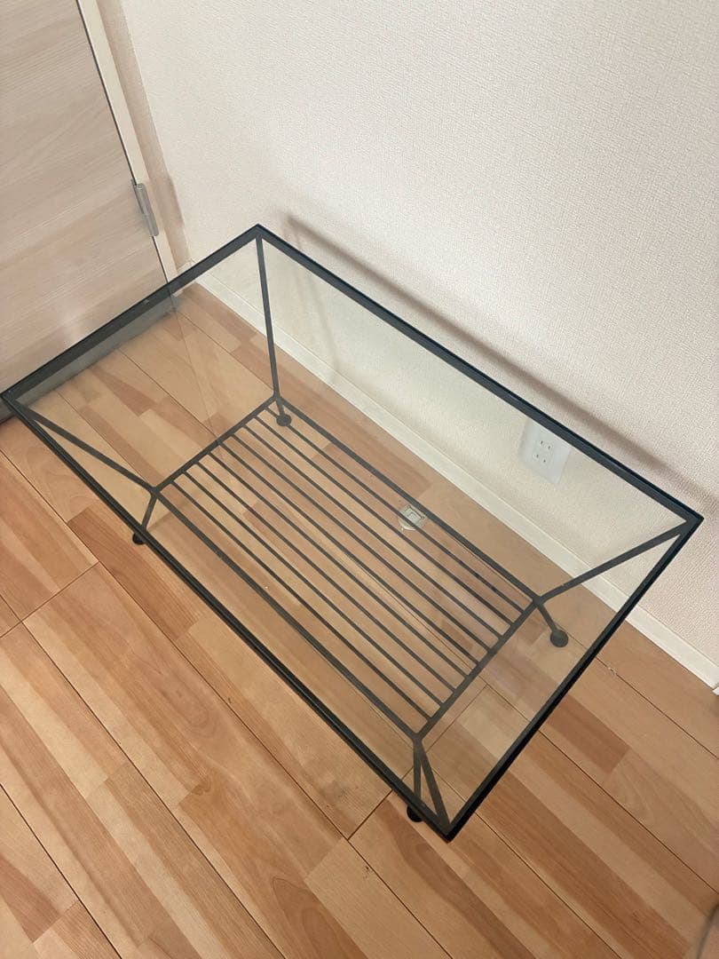 ウニコ・unico アイアンガラステーブル 横幅75cm