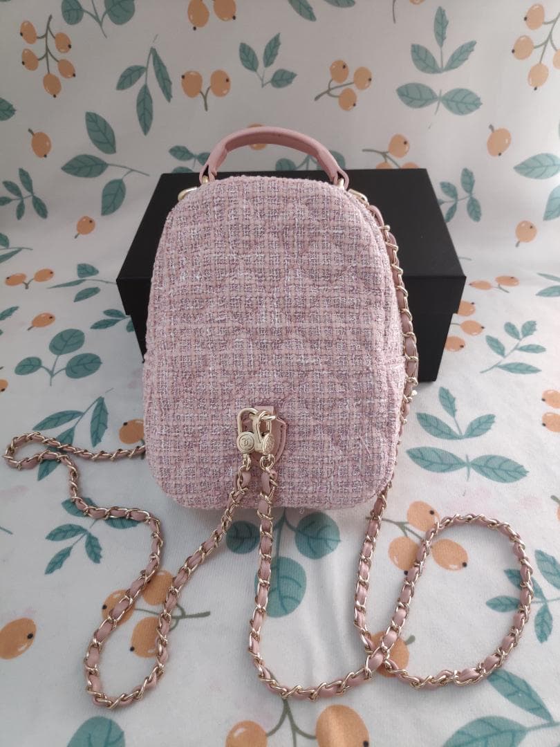 ツイードミニリュック ピンク