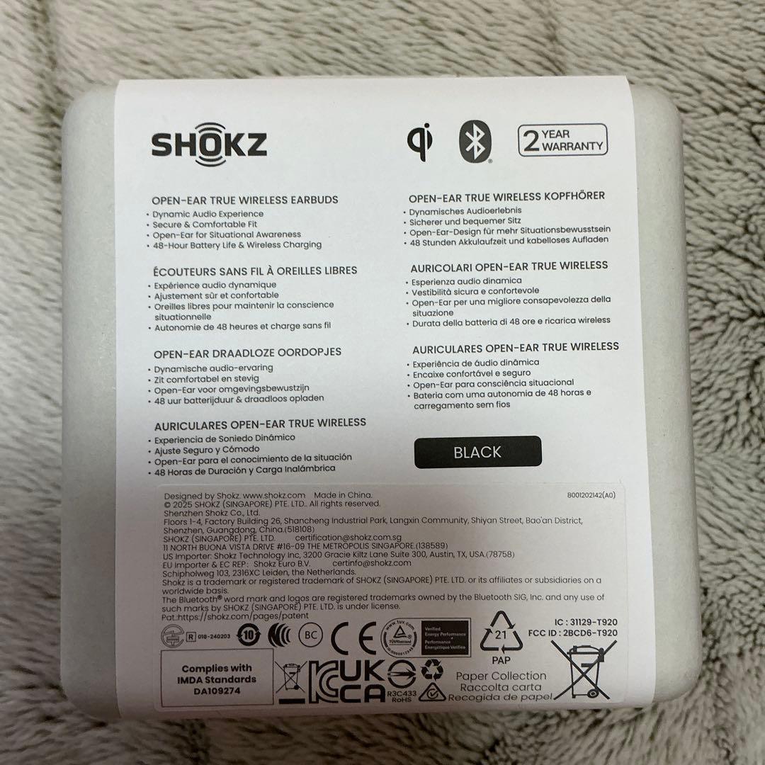 SHOKZ OPENFIT2+ 骨伝導イヤホン　新品未使用　保証書付き